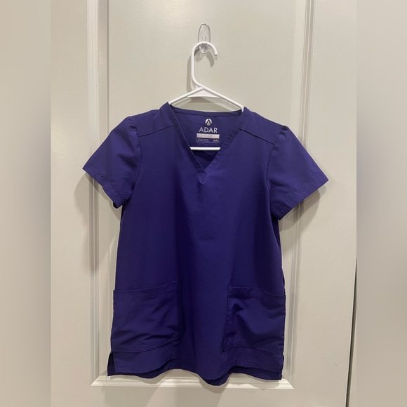 Adar Women's Go-Basic Scrub Set Grape XXS - Picture 2 of 5